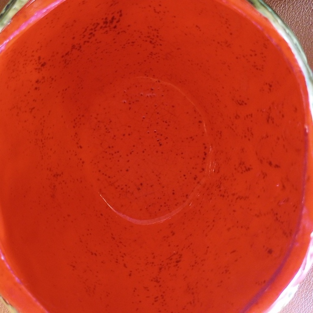 Vintage Painted Ceramic Red & Green Strawberry Sugar Bowl & Creamer Set - Picture 6 of 12